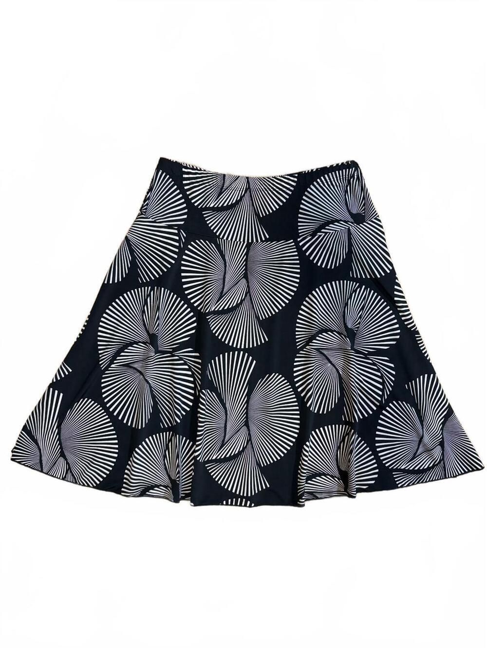 Vintage Julie Brown NYC Skirt Womens Small Black & White Geometric A-Line Knee
